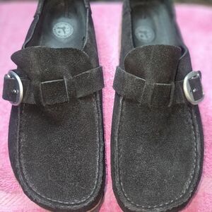 Birkenstock Black Suede Moccasins